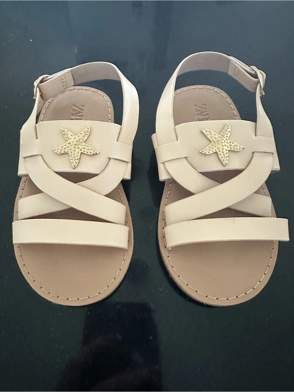 Zara Cream Girls Starfish Strap Sandals
